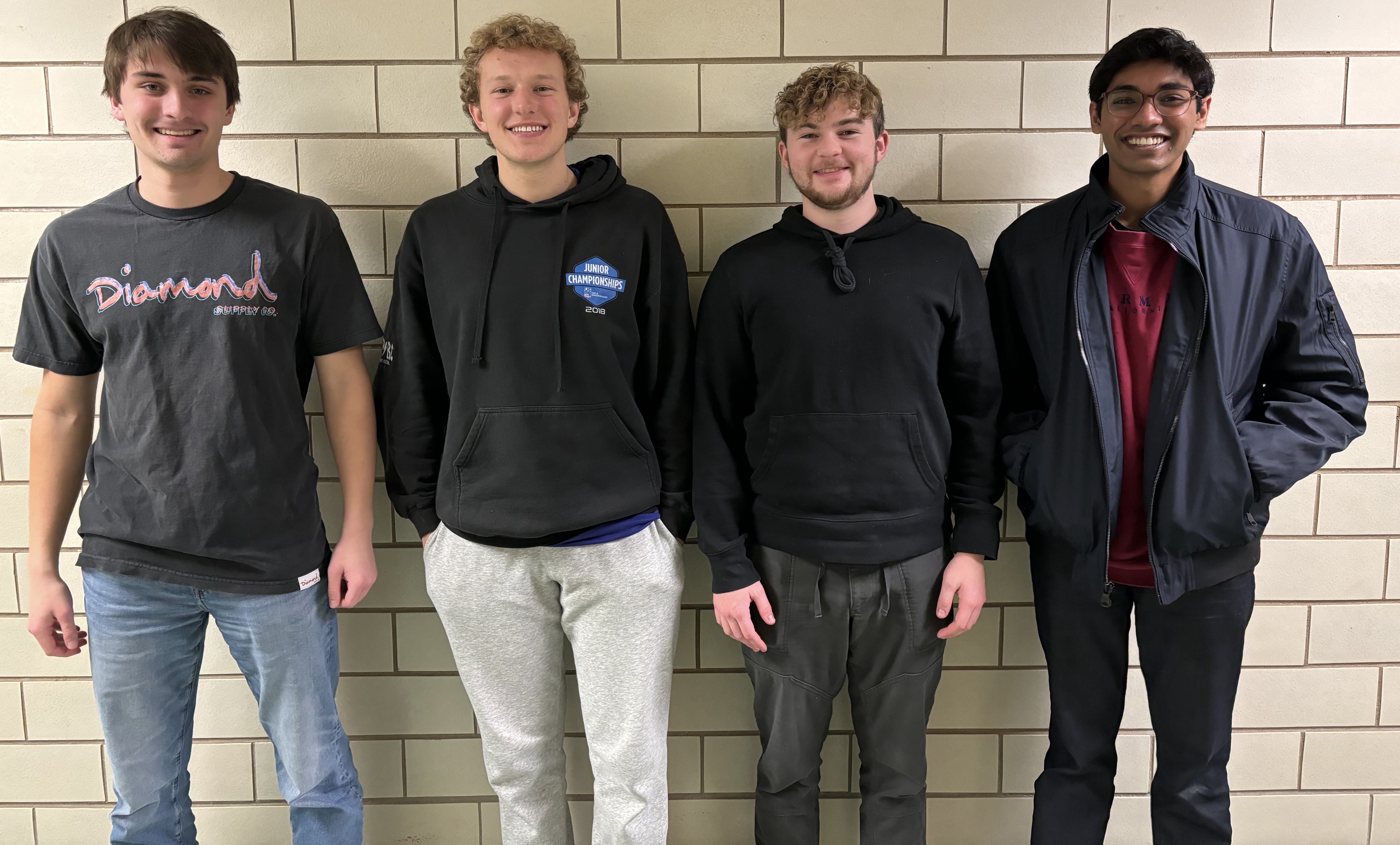 Team Picture (Left to Right: Ethan Rao, Caelen Nickel, Micah Schoff, Nikhil Chandra)
