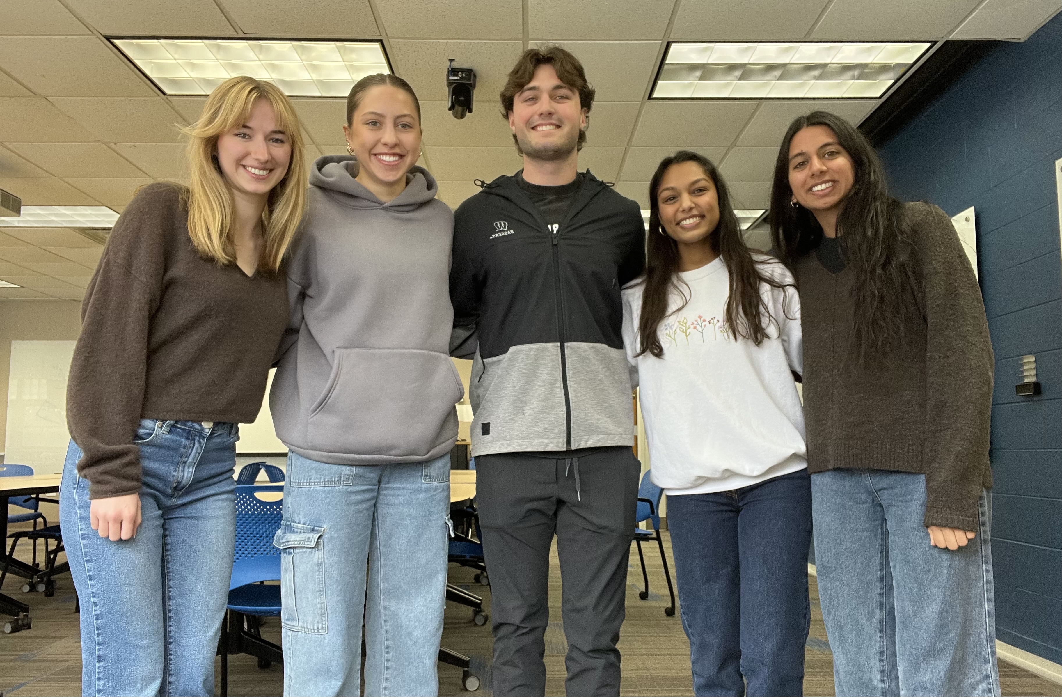 Left to Right: Allicia Moeller, Emily Wadzinski, Colin Fessenden, Neha Kulkarni, Simmi Kaur