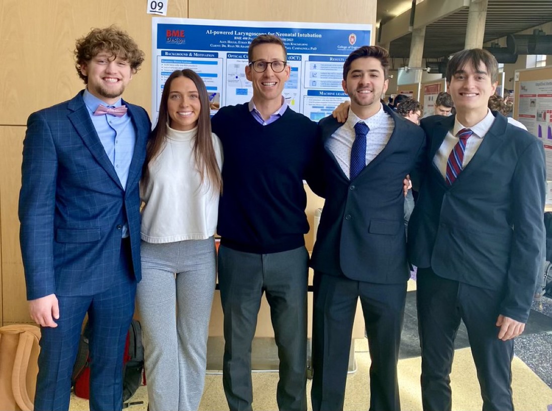 Team Picture (Ethan, Abbie, Dr. McAdams, Alex, Owen)