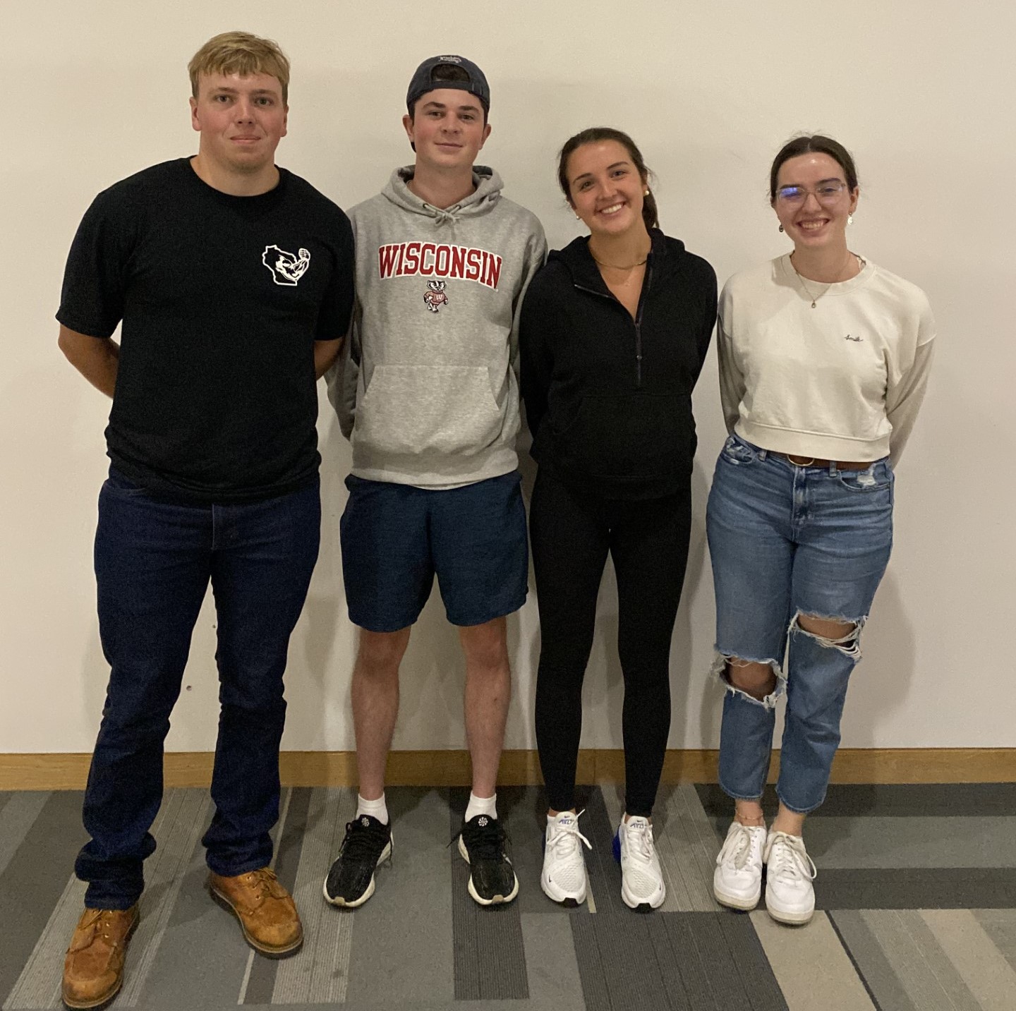 Left to right: Jeremy Kolasa, Brendan Doherty, Samantha RusselHapp, Elise Dietmann.