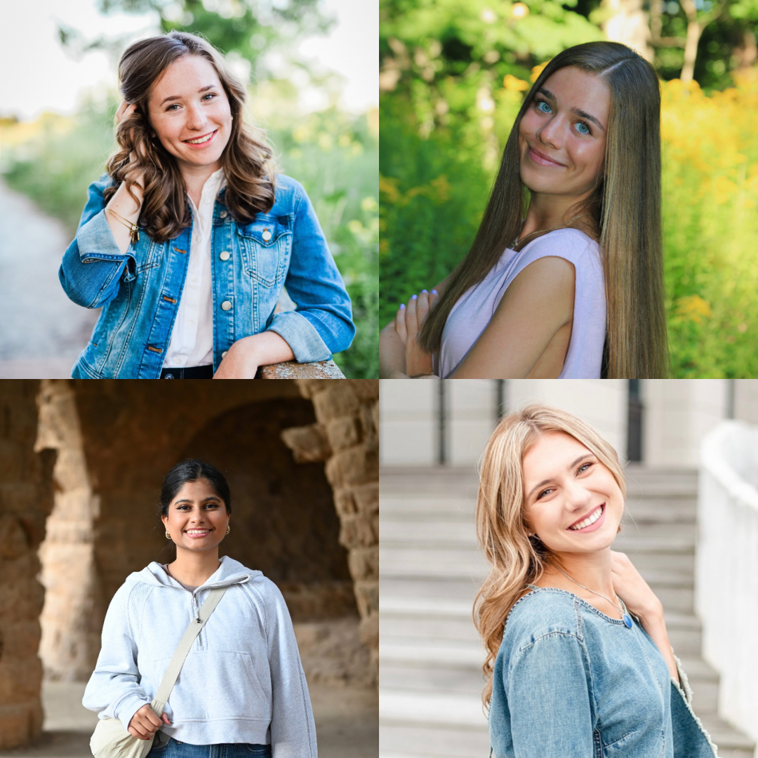 Paige Zuber (Upper Left), Maggie McDevitt (Upper Right), Shrira Sarkar (Lower Left), Isabelle Peters (Lower Right)