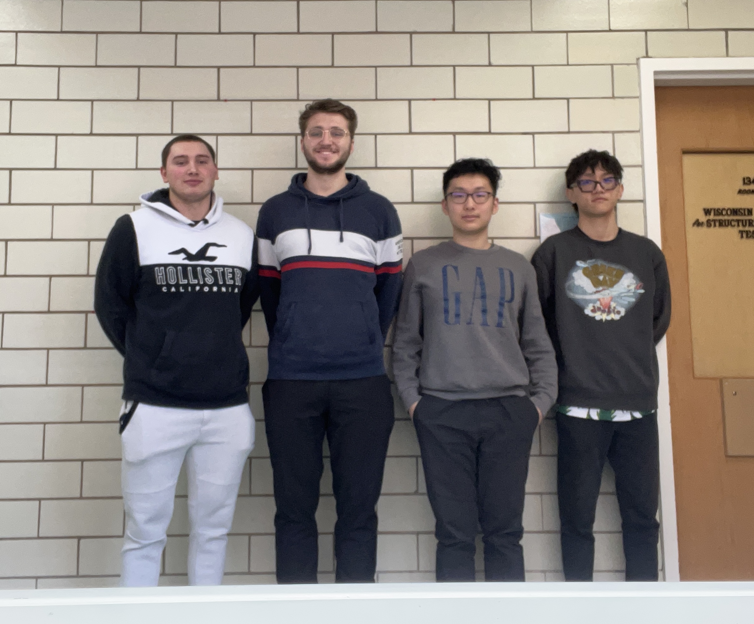 Left to Right: Jayson O'Halloran, Charles Maysack-Landry, Sam Tan, Haoming (Bobby) Fang
