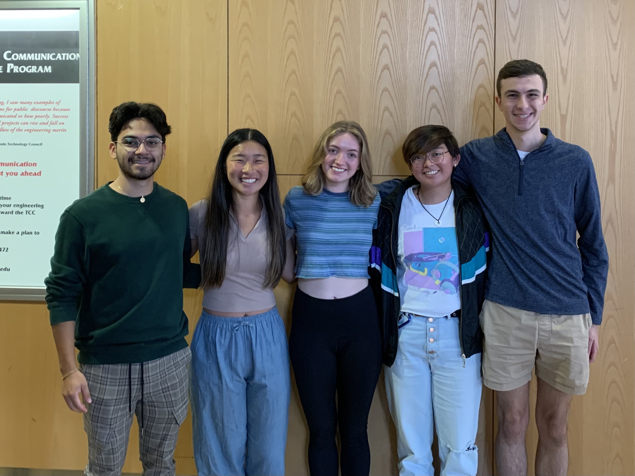 Left to right: Jaime Barajas, Kimberly Chappell, Anna Kallsen, Rae Salazar Ng, Daniel Konon