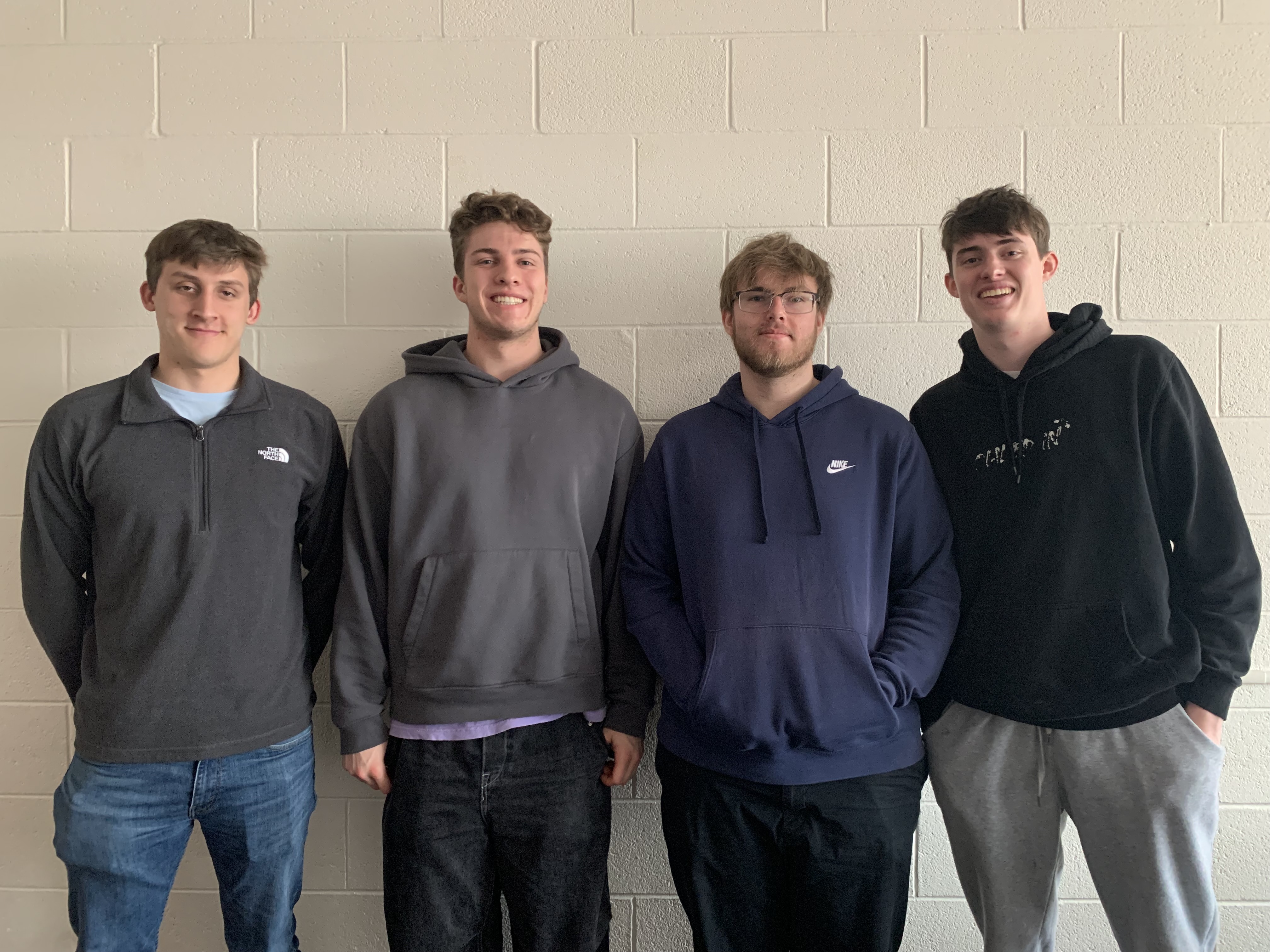 Pictured: Kaden Kafar, Jacob Parsons, James Waldenberger, Nolan BlomWillis