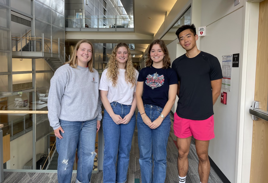 Team photo: Left to right: Maggie LaRose, Bella Crane, Sydney Franta, and Kevin Zhang