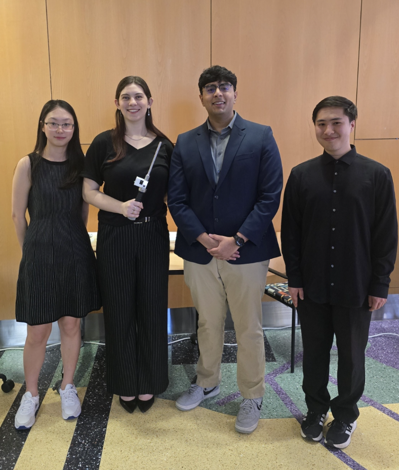 (Left to Right)  Shuyan Zhang,  Liv Baumann, Dhruv Nadkarni, Edward Han