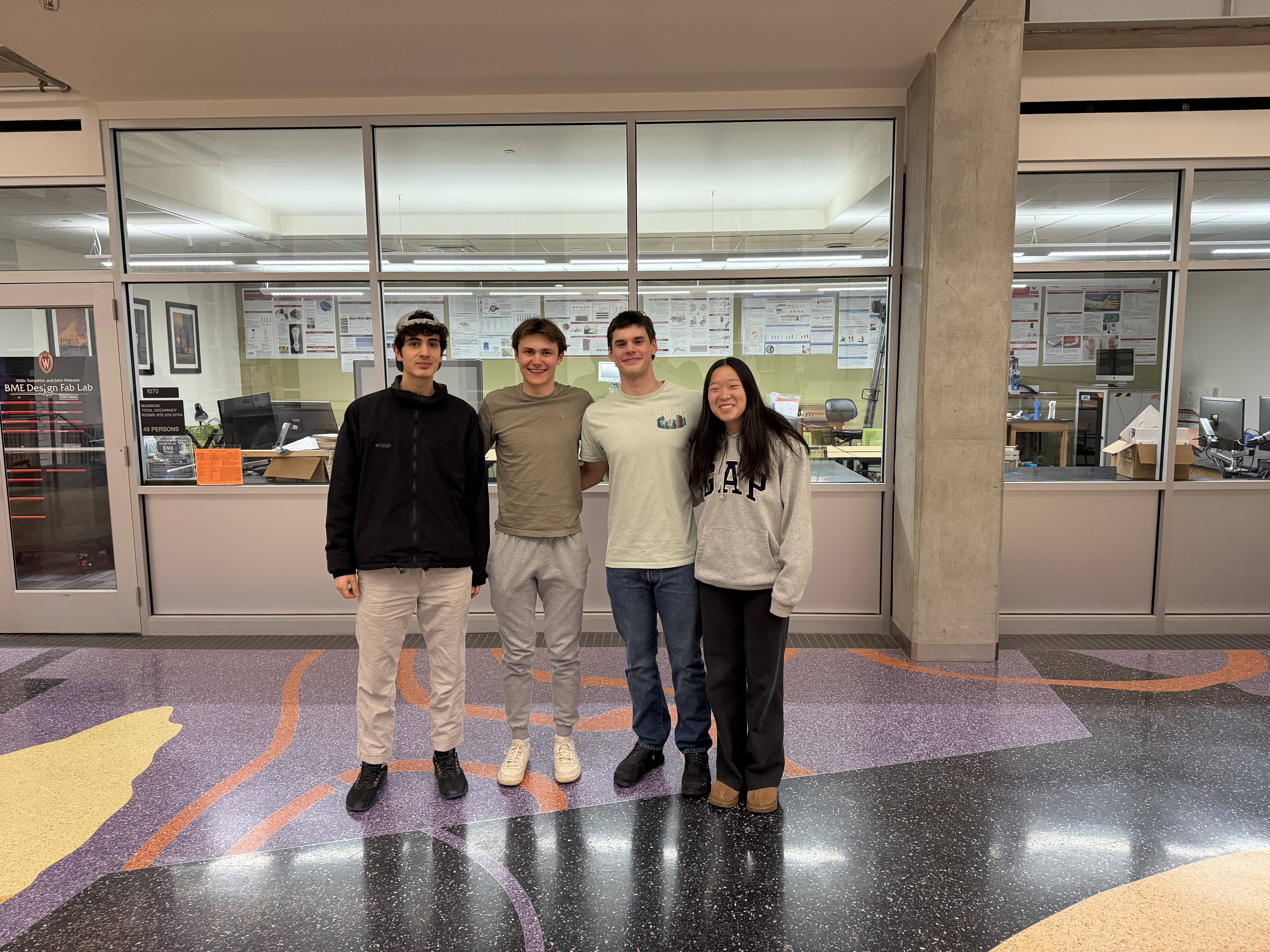 Team photo: Left to right Kenan Sarlioglu, Brayden Dubberstein, Alex Daigle, Megan Lee